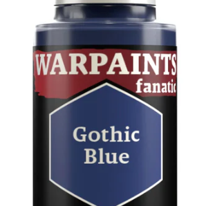 The Army Painter Warpaints Fanatic Gothic Blue acrylic paint in 18ml bottle, shown with vibrant blue color and label.