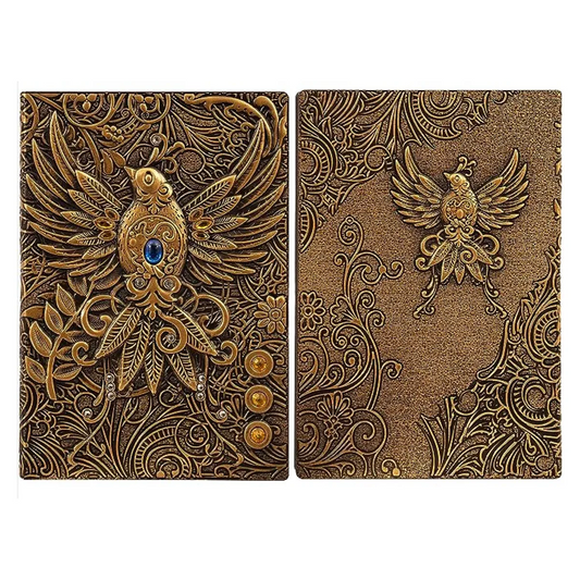 3D Faux-Leather Notebook/Journal - Gold Phoenix - TCB Games & Collectibles