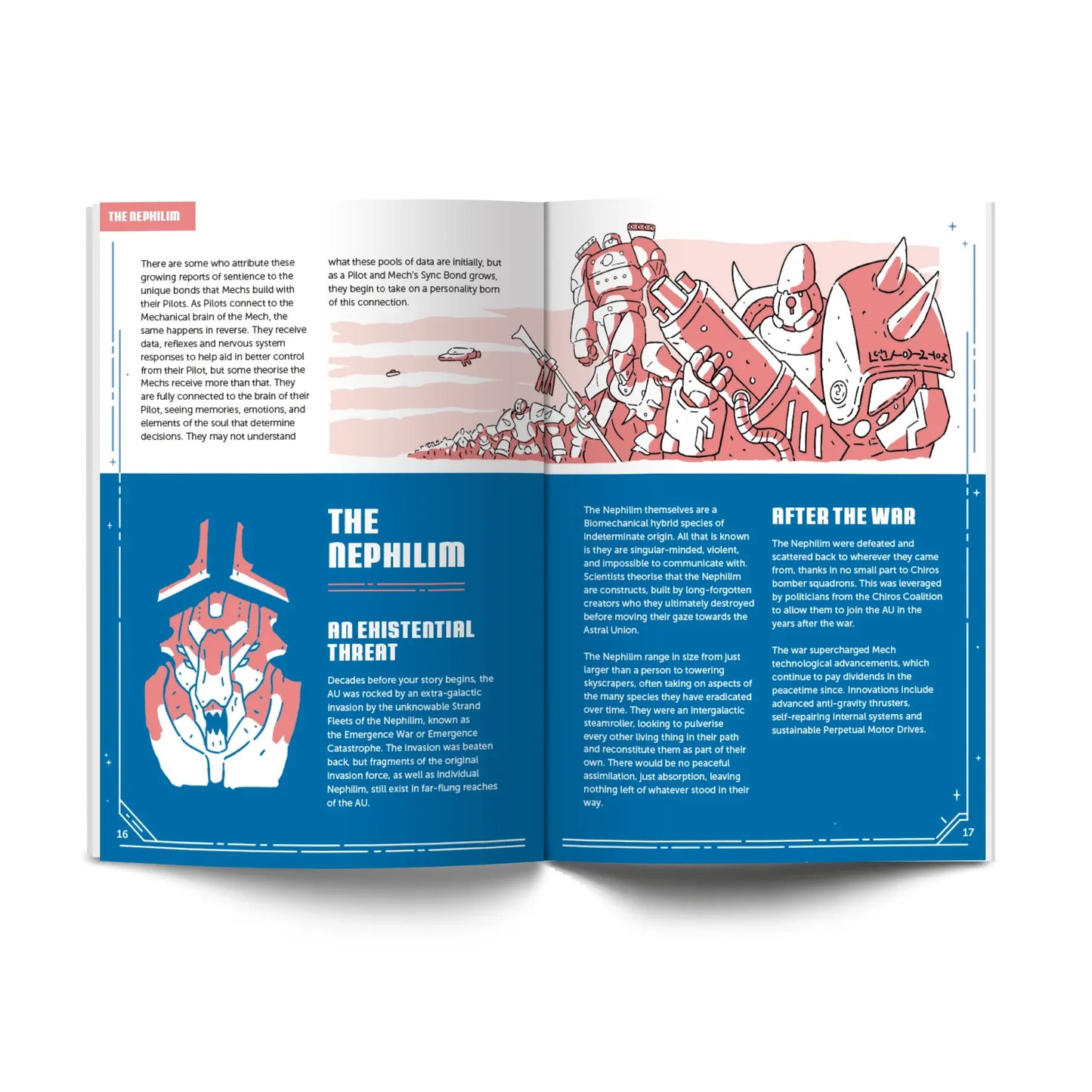 Studio 2 Publishing ION Heart Solo RPG Rulebook Pilot's Handbook, a detailed game book with colorful cover and sample pages.