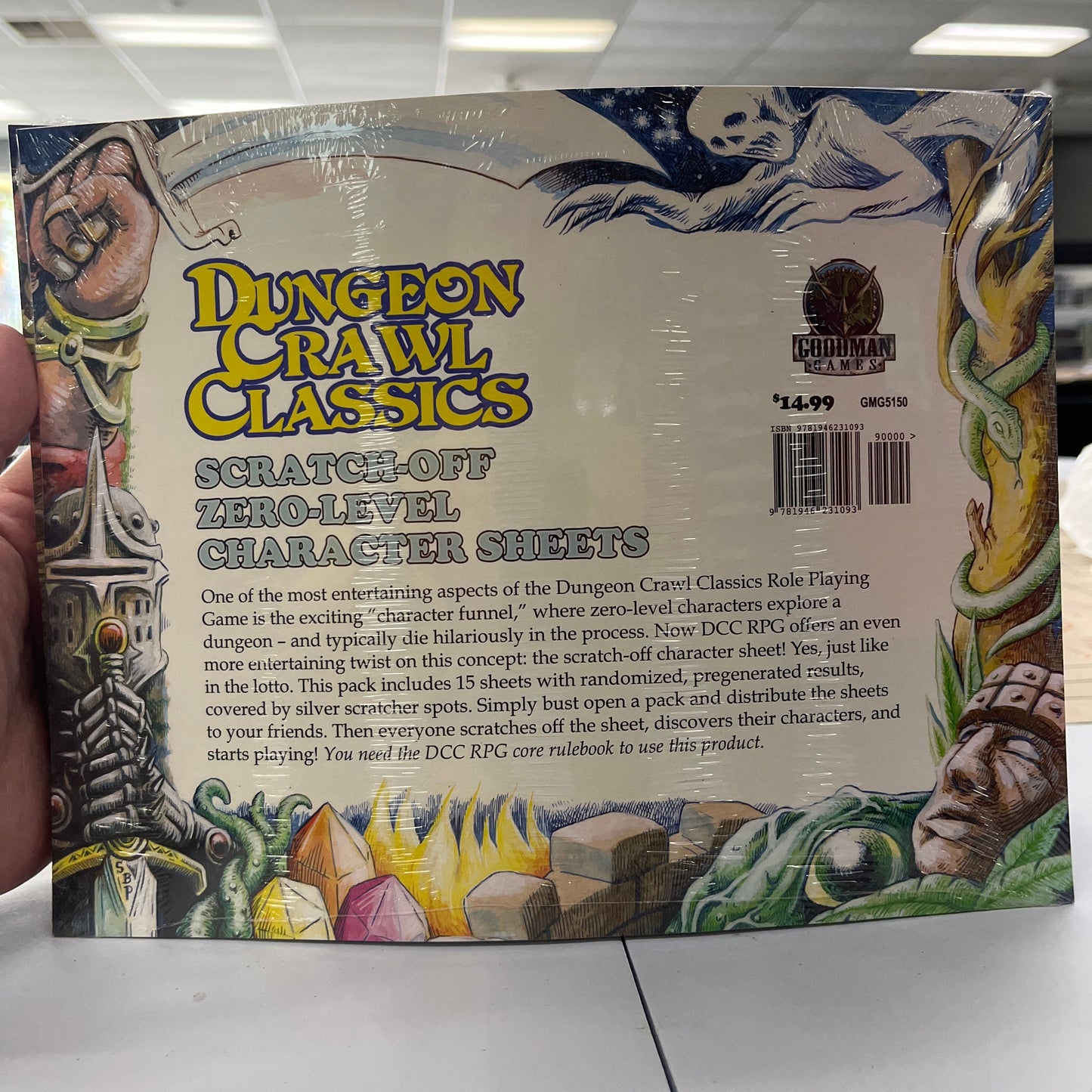 Dungeon Crawl Classics DCC Scratch off Character Sheets 0- Level - TCB Games & Collectibles