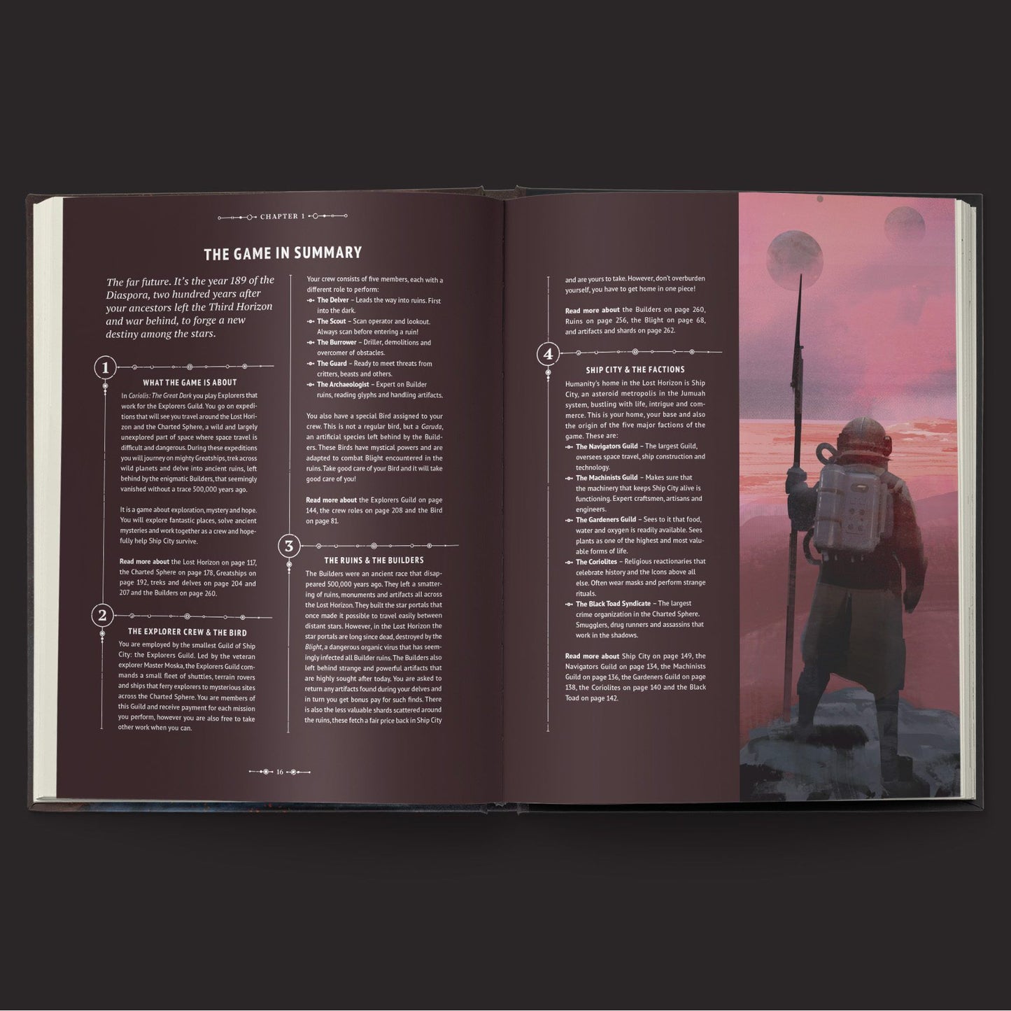 Coriolis The Great Dark core rulebook RPG by Free League Publishing, featuring dark science fiction artwork on the cover.