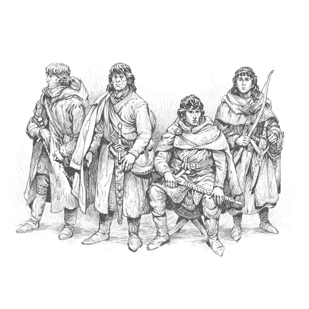 The Lord of the Rings Roleplaying Core Rule Book by Free League Publishing, featuring fantasy artwork on the cover.