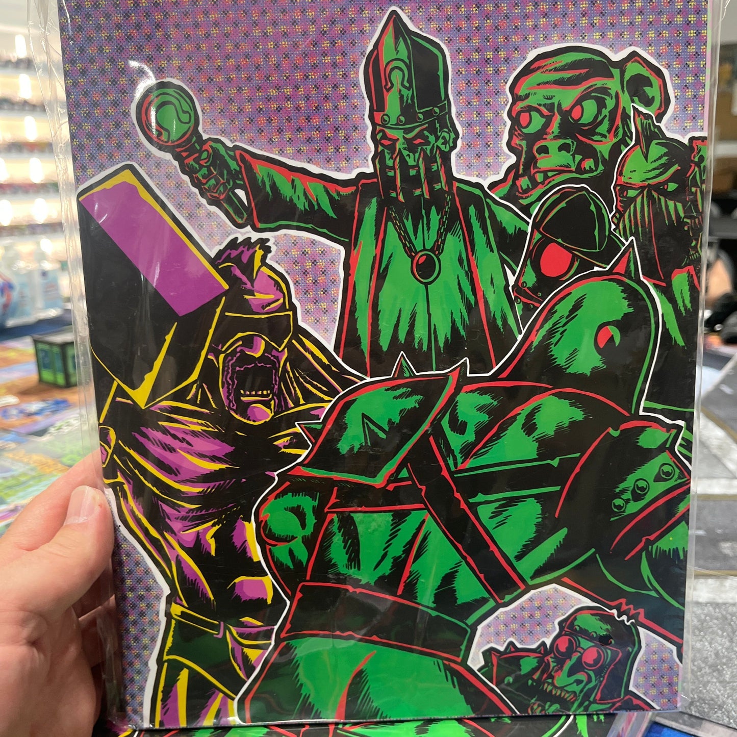 Neon Lords of the Toxic Wasteland RPG book by Goodman Games, featuring vibrant cover art with post-apocalyptic themes.