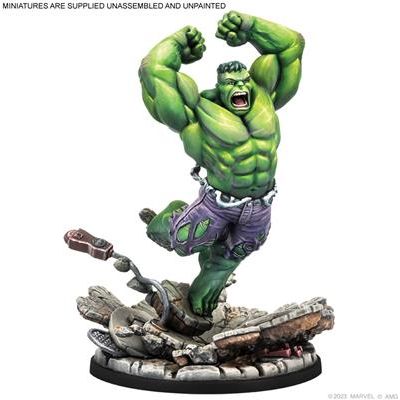 Immortal Hulk figure from Marvel Crisis Protocol by Atomic Mass, detailed model with green skin and muscular build.