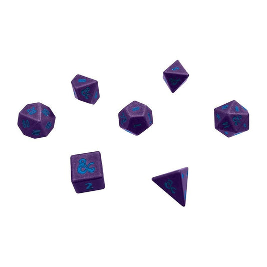 D&D Heavy Metal Dice: Phandelver Campaign Royal Purple & Sky Blue 7-Die Set - TCB Games & Collectibles