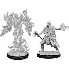 Unpainted D&D Nolzur's Marvelous Miniatures set featuring Allip and Deathlock figures by Wizkids, ready for painting and gameplay.