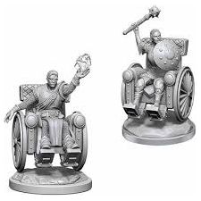 Unpainted D&D Nolzur's Marvelous Miniatures Wizkids W18 Human Clerics set, showing detailed miniature figures on a white background.