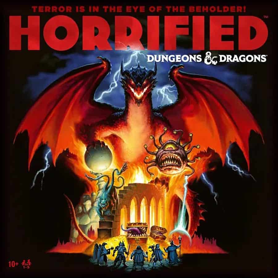 Ravensburger Horrified Dungeons & Dragons puzzle featuring spooky monster illustrations and detailed artwork.