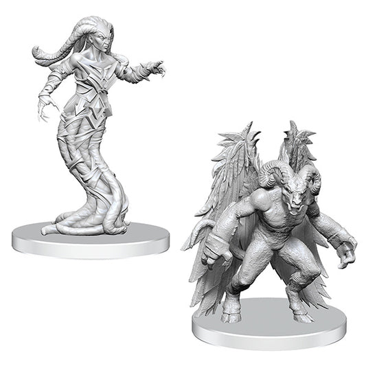 Pathfinder: Deepcuts Unpainted Miniatures - W27 Gylou (Handmaiden Devil) & Ferrugon (Rust Devil)