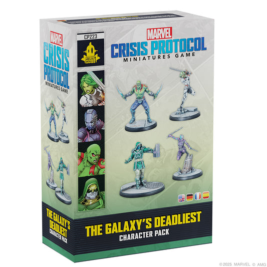 Atomic Mass Marvel Crisis Protocol Galaxy's Deadliest Character Pack featuring detailed miniatures of iconic Marvel villains and heroes.
