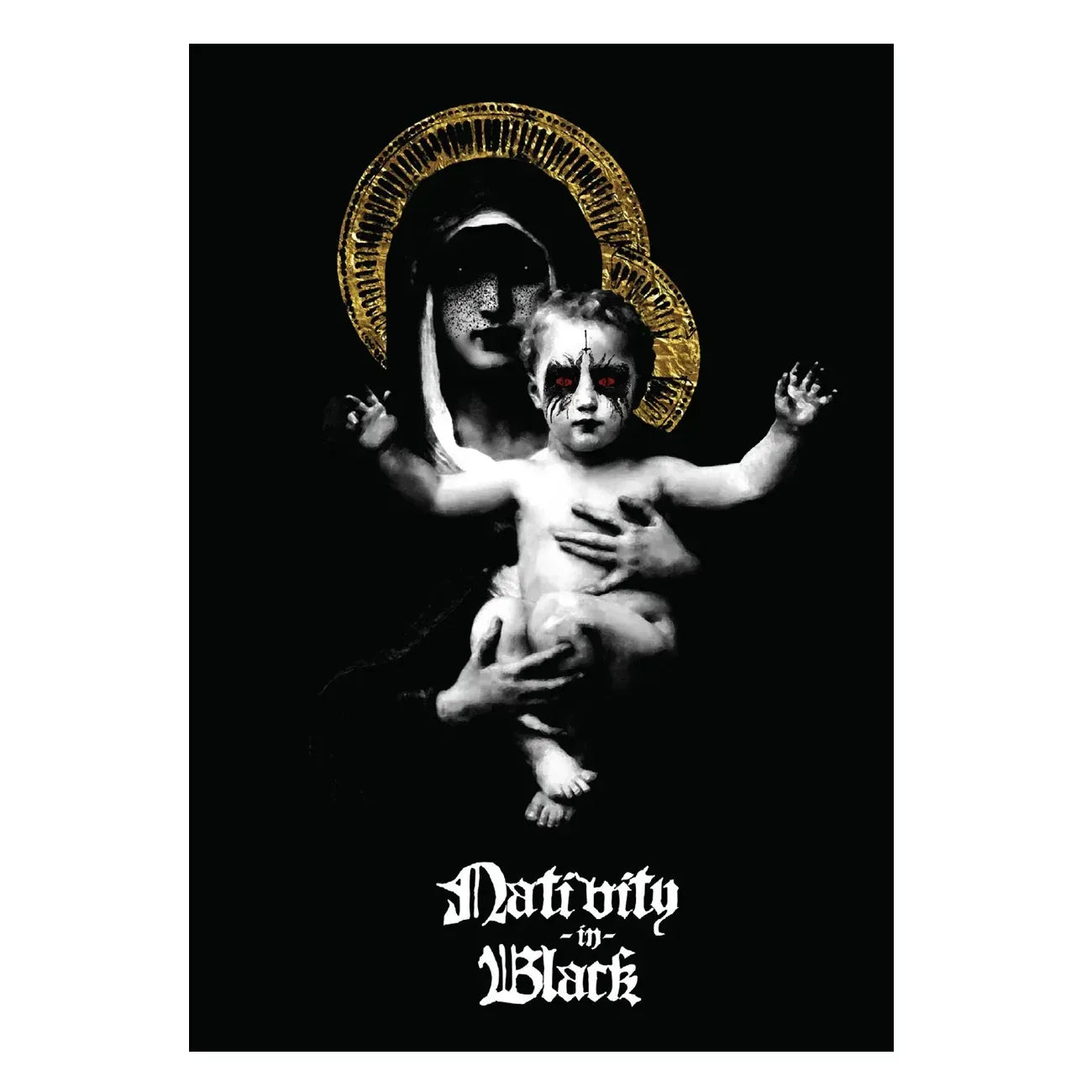 Black-themed Nativity in Black storybook by Studio 2 Publishing featuring dark, artistic illustrations and storytelling for fans of Mork Borg.