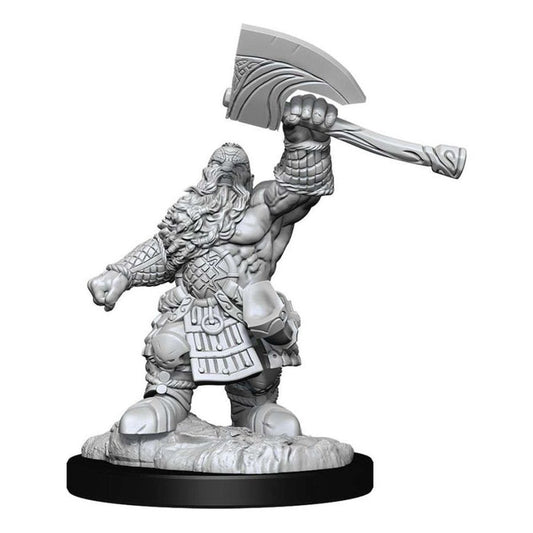 MTG: Unpainted Miniatures - W02 Male Dwarf Fighter & Cleric