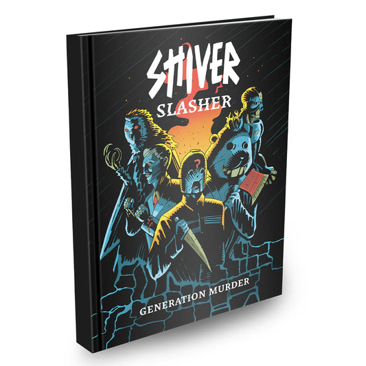 Cover image of SHIVER: Slasher - Generation Murder RPG book by Studio 2 Publishing, featuring dark horror-themed artwork.