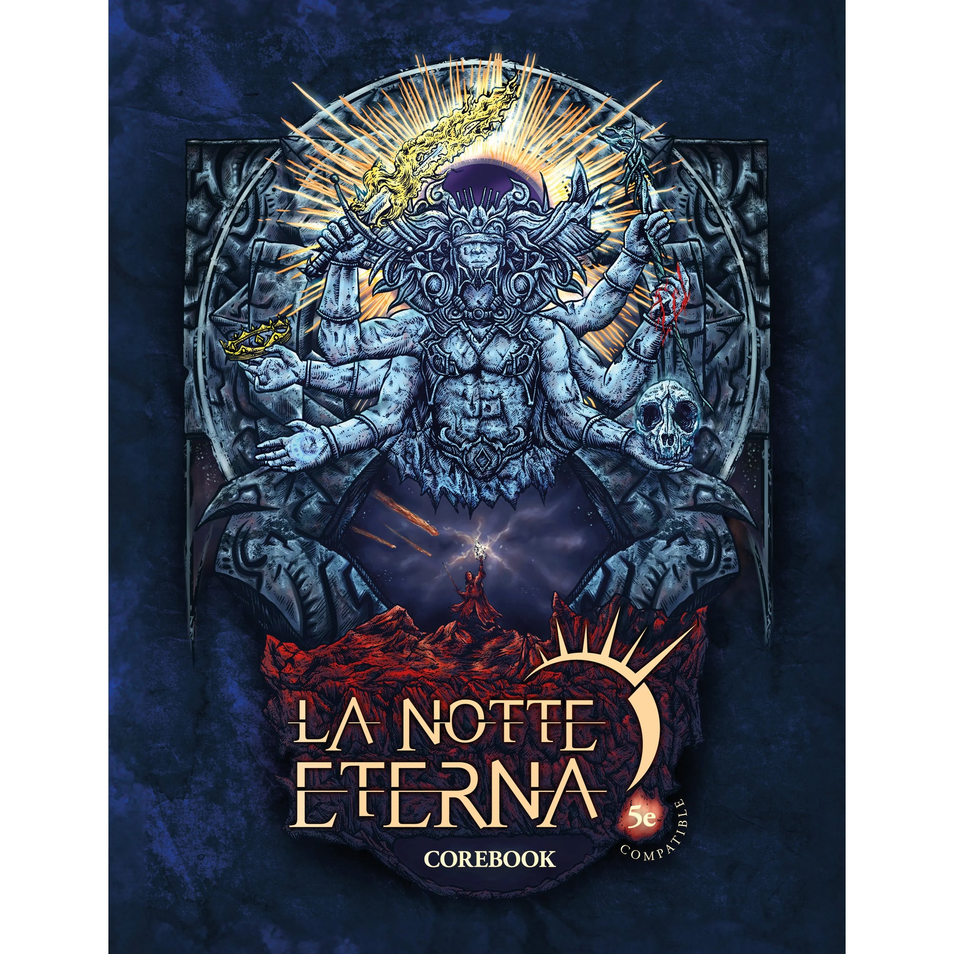 Studio 2 Publishing La Notte Eterna Core Rulebook for 5e RPG, featuring a detailed cover design and fantasy artwork.