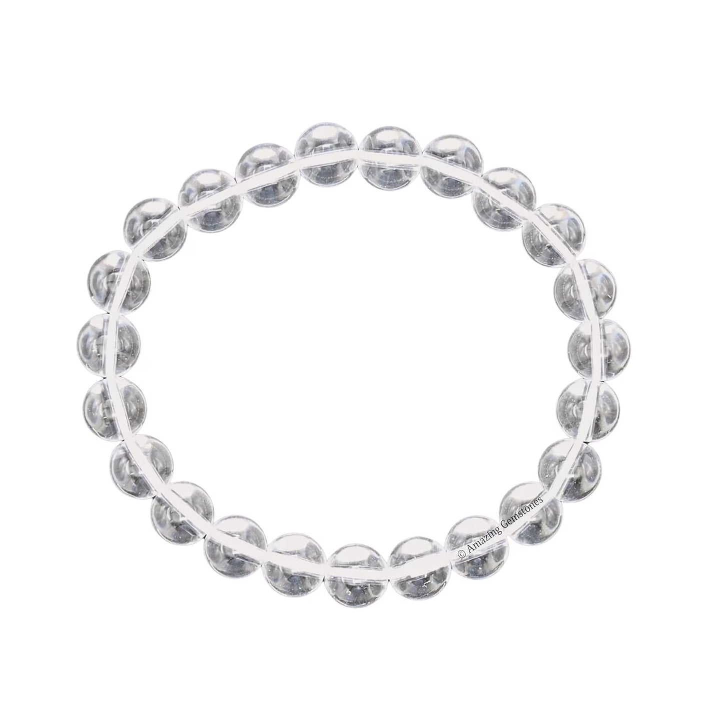 Natural stone bracelet from Creepy Crystals featuring round, polished stones in earthy tones on an elastic band.