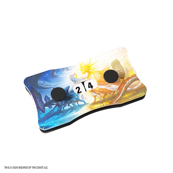 Gamegenic MTG Double Life Counter featuring Lorwyn Eclipsed Celestial Reunion design, with colorful game-themed artwork.