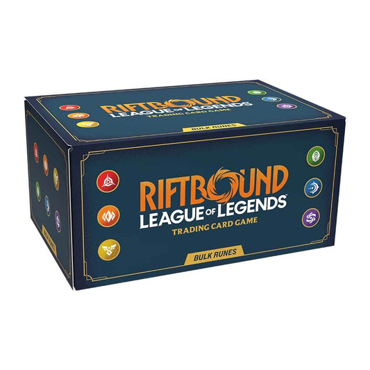 Set of Riftbound TCG Bulk Runes trading cards from Universus, featuring various rune designs and artwork on collectible game cards.