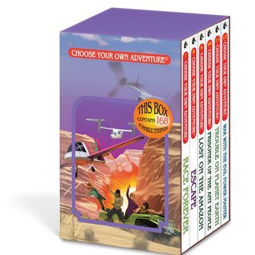 Choose Your Own Adventure 6-book boxed set by TCB Games & Collectibles, featuring colorful book covers and adventurous themes.