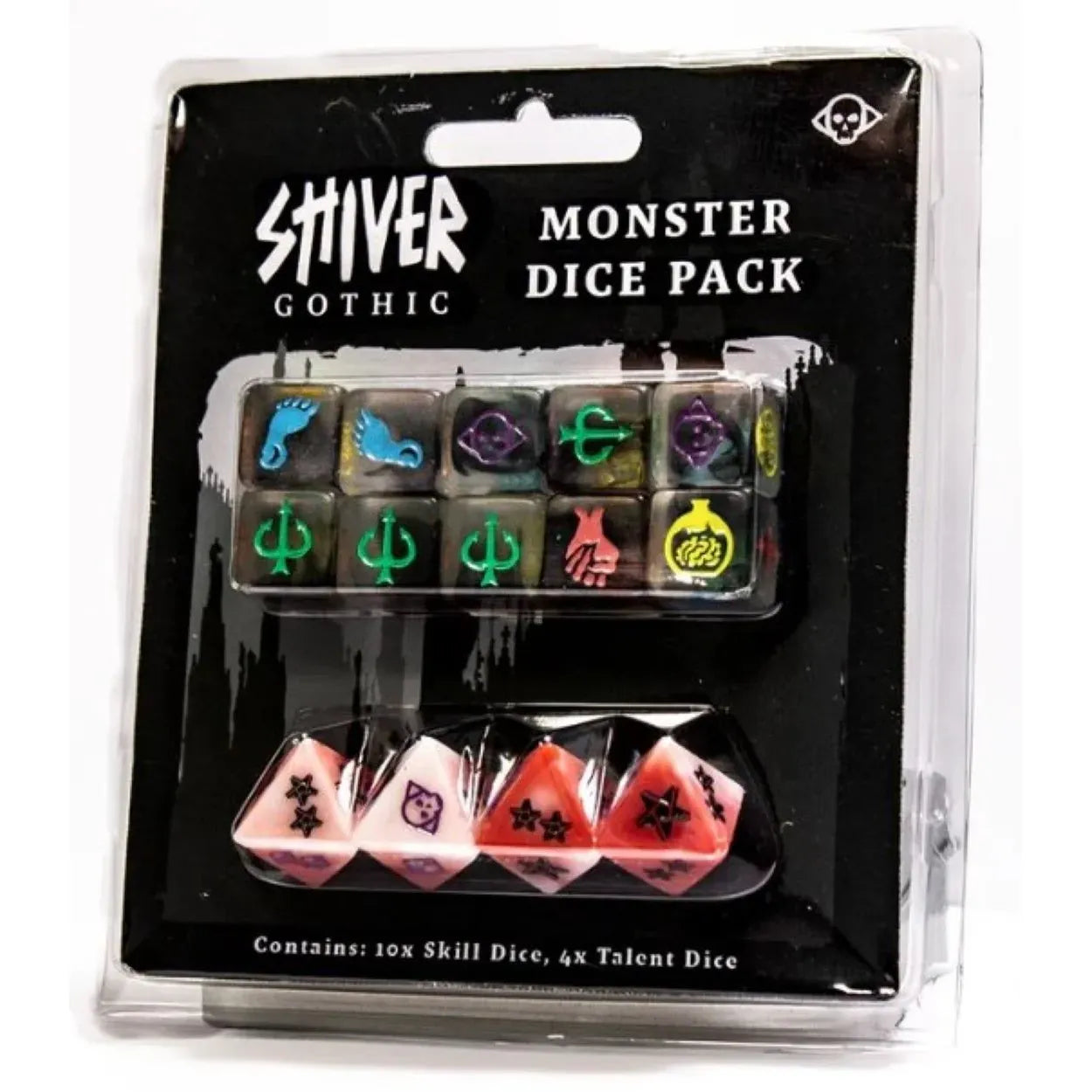 Shiver RPG Monstrous Archetype Dice Pack by Studio 2 Publishing, featuring colorful fantasy-themed gaming dice set.
