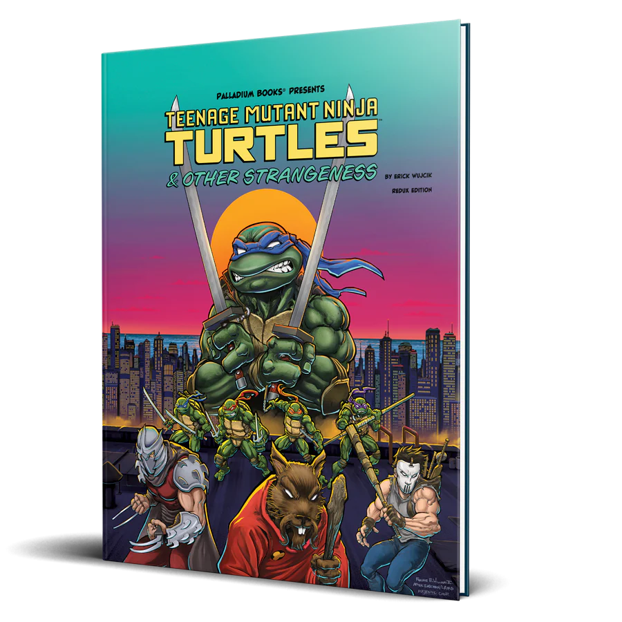 Teenage Mutant Ninja Turtles & Other Strangeness Redux Edition RPG book by Studio 2 Publishing, featuring colorful cover art and characters.