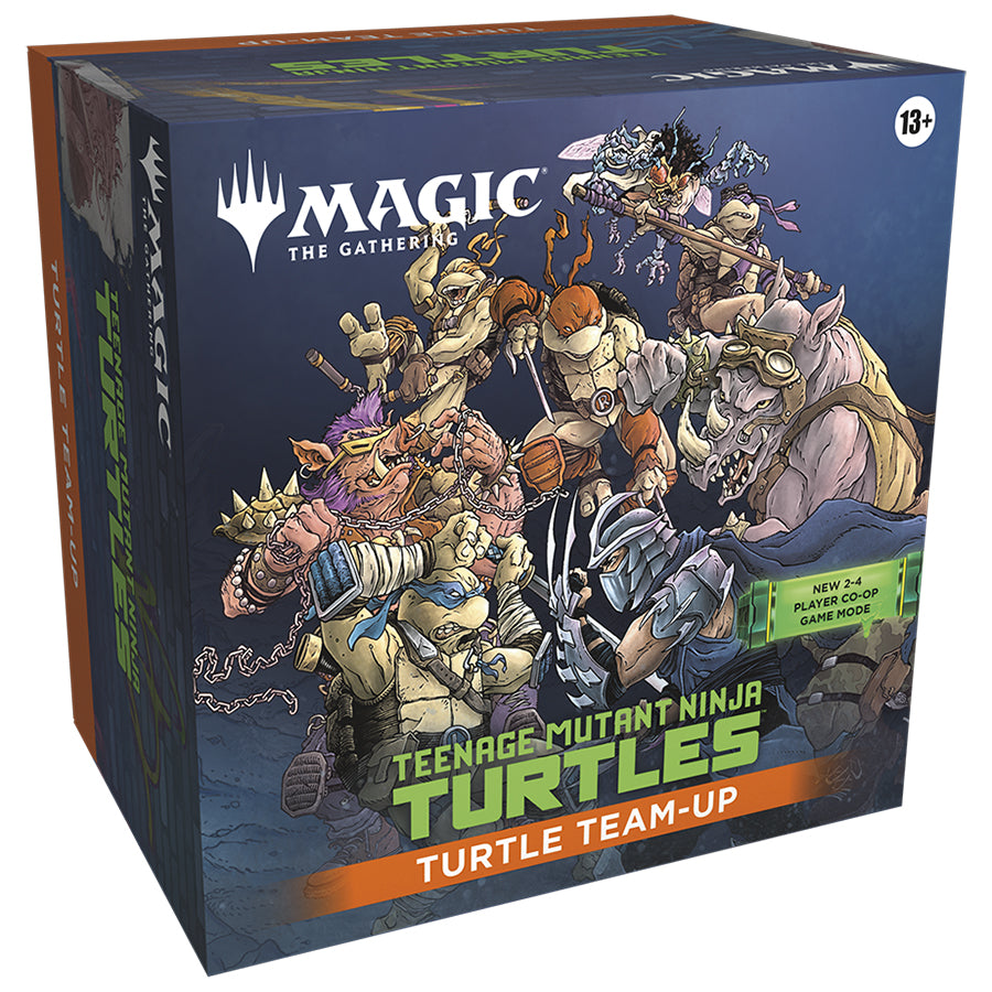 MTG: TMNT - Team Up card from Wizards of the Coast featuring Teenage Mutant Ninja Turtles characters in action artwork