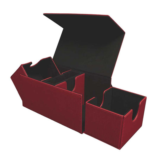 Legion Supplies Sentinel Duo Deck Box with black and gray design, featuring secure lid and storage compartments for trading cards.