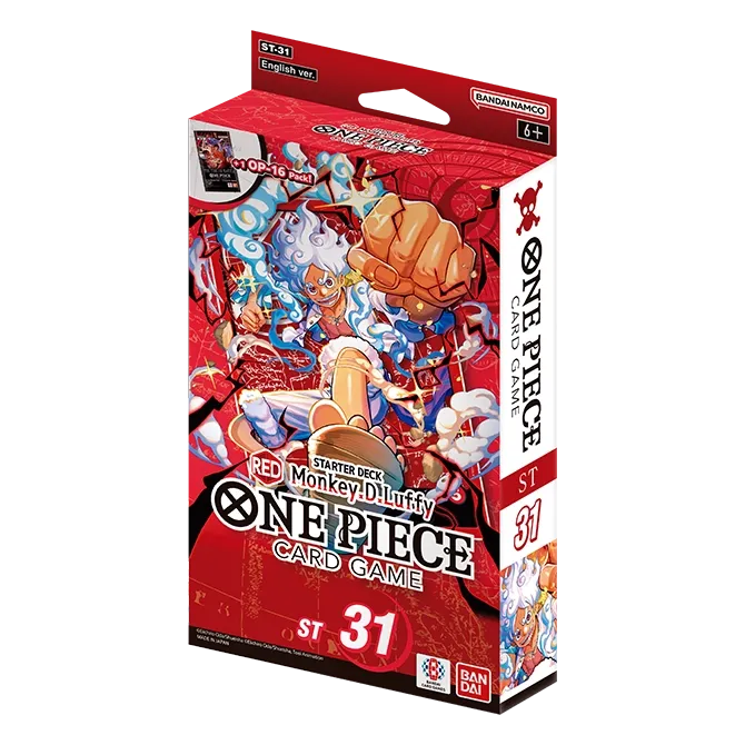 Bandai One Piece Starter Deck 31 trading card featuring Red Monkey D. Luffy from the One Piece series.