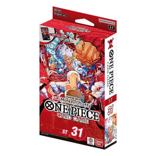 Bandai One Piece Starter Deck 31 trading card featuring Red Monkey D. Luffy from the One Piece series.