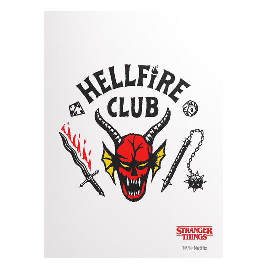 Stranger Things Hellfire Club standard sleeves by Asmodee featuring artwork from the popular TV series.