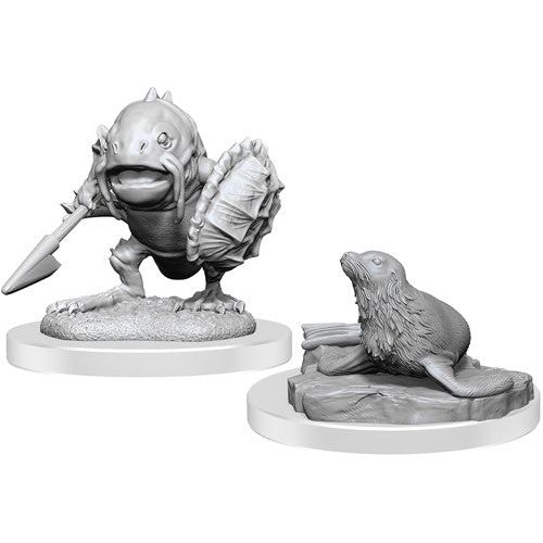 D&D: Nolzur's Marvelous Unpainted Miniatures - W20 Locathah & Seal