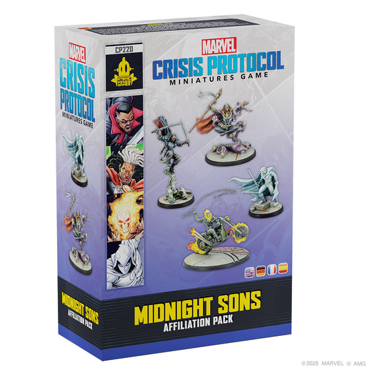 Marvel Crisis Protocol Midnight Sons Affiliation Pack by Atomic Mass featuring miniatures and game accessories for tabletop gaming
