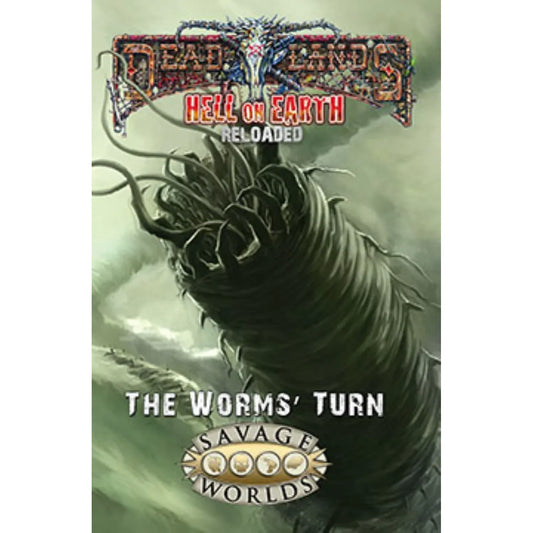Deadlands RPG: Hell on Earth book by Studio 2 Publishing featuring cover art with post-apocalyptic imagery and game title.