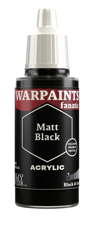 THE ARMY PAINTER: WARPAINTS FANATIC: ACRYLIC: MATTE BLACK (18ml)