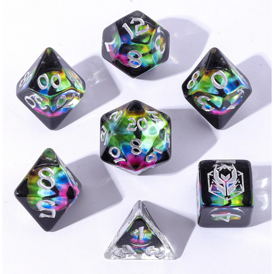 Wyrmforged Rollers - Rounded Resin Polyhedral Dice - Dragon Eye