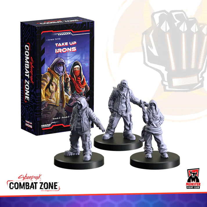 Monster Fight Club Combat Zone Take Up Irons Zoners Gonks action figures on display, showcasing detailed collectible toys.