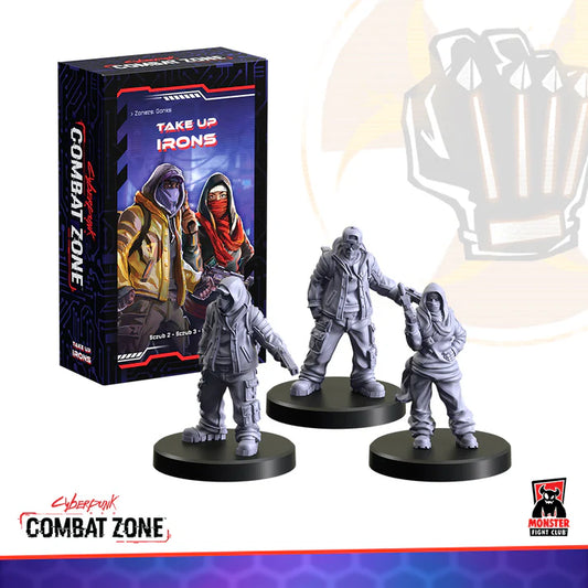Monster Fight Club Combat Zone Take Up Irons Zoners Gonks collectible figure in vibrant battle gear, detailed design.