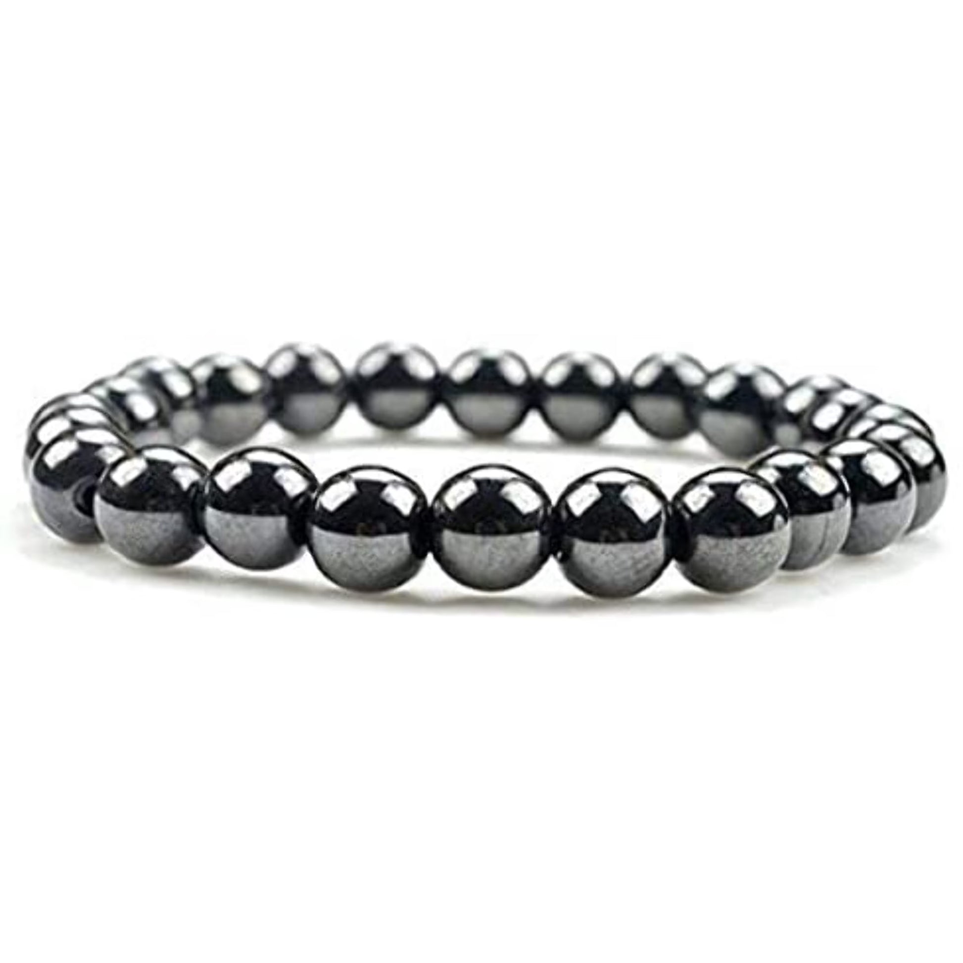 Natural Stone bracelet by Creepy Crystals featuring polished beads in earthy tones on an elastic cord.