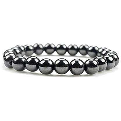 Natural Stone bracelet by Creepy Crystals featuring polished beads in earthy tones on an elastic cord.