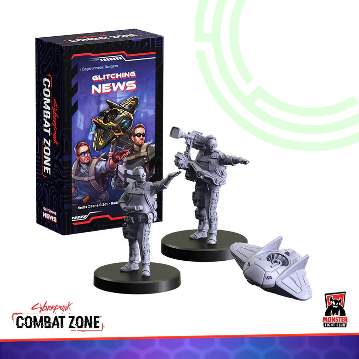 Combat Zone: Glitching News Edgerunners Gangers collectible figure by Monster Fight Club, featuring detailed design and dynamic pose.