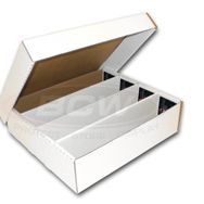 BCW card storage box for trading cards with secure lid and sturdy construction, ideal for organizing collectible cards.
