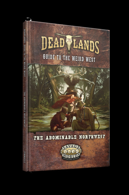Deadlands: The Weird West guidebook by Studio 2 Publishing, featuring artwork and text about the Abominable Northwest in the RPG setting.