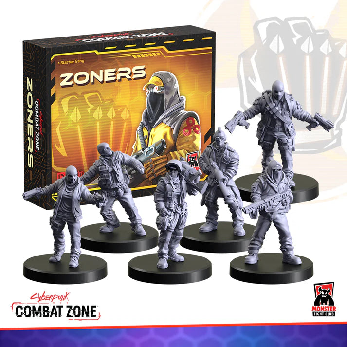 Combat Zone Zoners Starter Gang miniatures by Monster Fight Club, featuring detailed figures for tabletop gaming.
