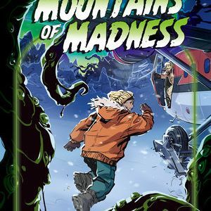 Choose Your Own Adventure book titled At the Mountains of Madness by Penguin Random House, featuring a mysterious mountain landscape on the cover.