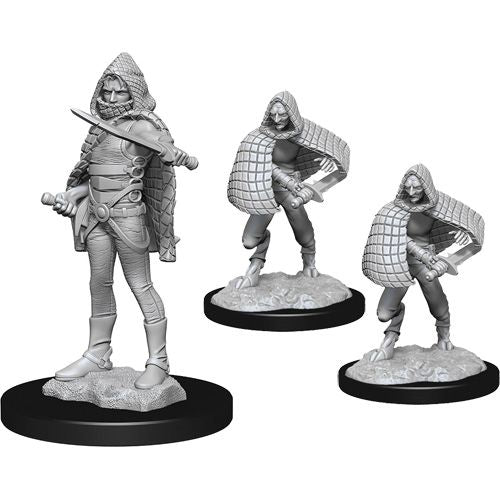 Unpainted D&D Nolzur's Marvelous Miniatures of Wizkids, Darkling Elder and Darklings for tabletop gaming.