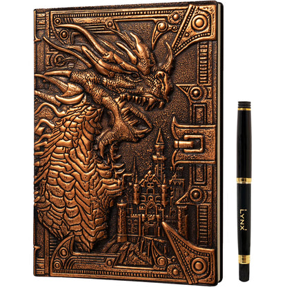 3D Faux-Leather Notebook/Journal - Bronze Dragon - TCB Games & Collectibles