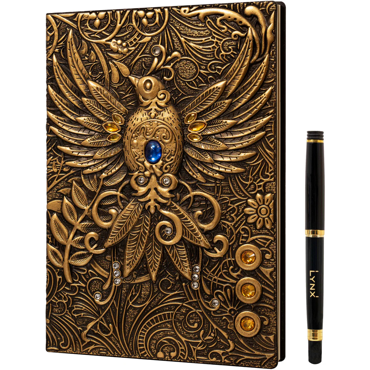 3D Faux-Leather Notebook/Journal - Gold Phoenix - TCB Games & Collectibles