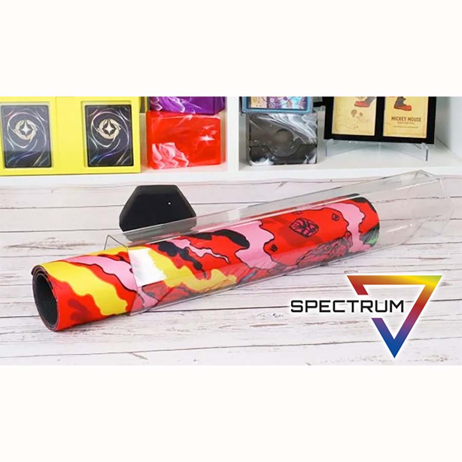 Large hexagonal playmat tube from BCW Spectrum brand, designed for storing and transporting collectible game mats.