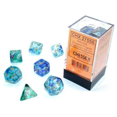 Nebula® Polyhedral Oceanic/Gold Luminary™ 7-Die Set