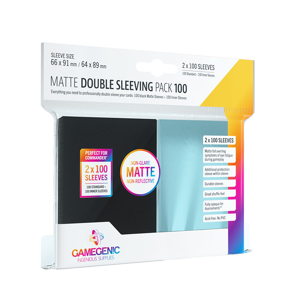 Matte Double Sleeving Pack 100 - Black - TCB Games & Collectibles