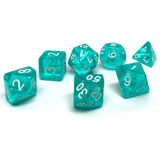 Teal Translucent Dice - 7 Piece Set